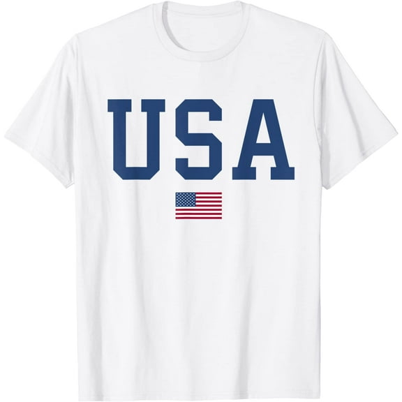 USA T Shirt Women Men Kids Patriotic American Flag July 4th T-Shirt
