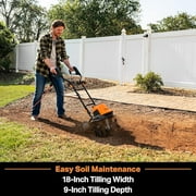 LawnMaster TE1318M Corded Electric Tiller 13.5-Amp 18-Inch Power Garden Tiller for Soil Cultivation