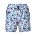 thumbnail image 4 of Lsque Mens Swim Trunks Red Cherries Pattern - Bathing Suit Compression Liner - Beach Swim Shorts Swimwear - (S-3XL) - Stretch Quick Dry -X-Large, 4 of 9