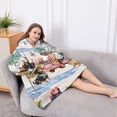 thumbnail image 5 of Oversized Wearable Blanket Hoodie,Dachshunds Tropical Beach Sherpa Blanket Hoodie with Super Pockets,Super Warm Fuzzy Pullover for Women & Men, 5 of 6