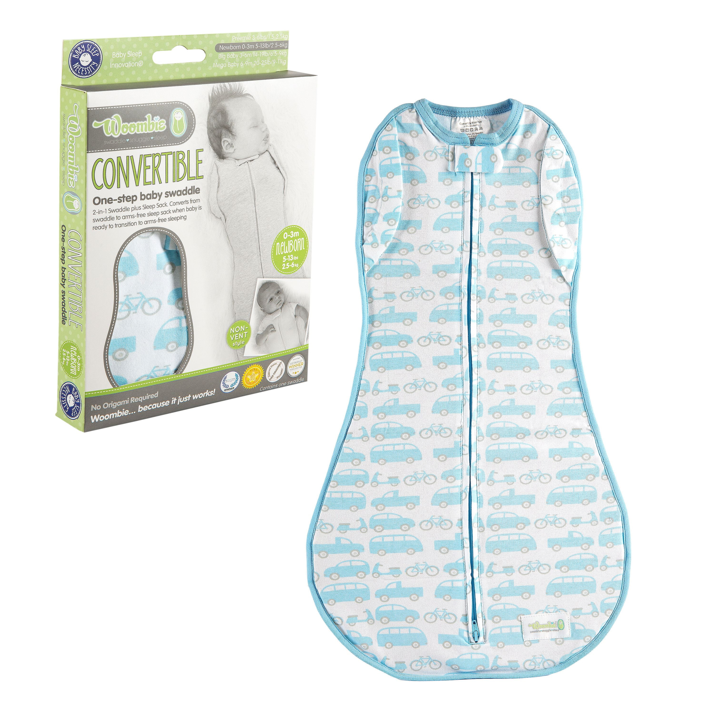 Woombie Convertible Nursery Swaddling Blanket Swaddle Converts to