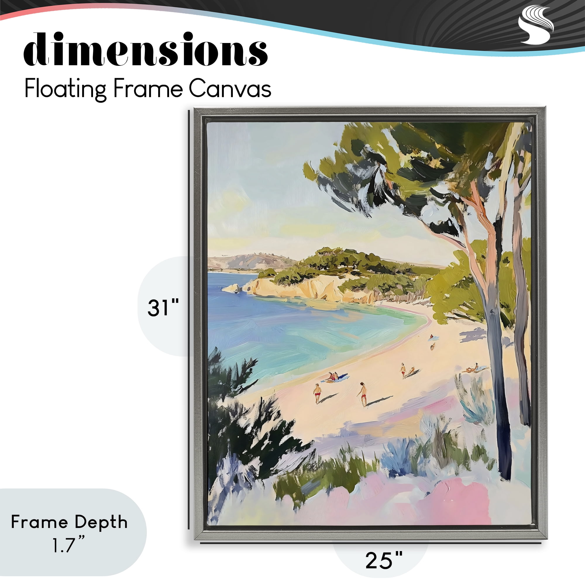 Stupell Industries Amalfi Coast Beach Escape Gray Framed Floater Canvas Wall Art, design by The Prints Vibe