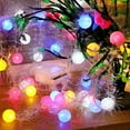 thumbnail image 2 of ZheElen Light Ball Cotton Decoration String Light Hanging String Lamp for Party Wedding, 3pcs Batteries, Flashing, Blue, 2 of 7