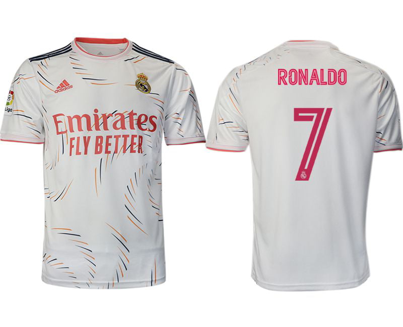 حساسية الاذن Men 2021-2022 Club Real Madrid home white 7 Adidas Soccer Jerseys حساسية الاذن