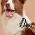 thumbnail image 5 of Double Sided Pet Undercoat Dematting Rake, Long Haired Dog Cat Matted Fur Remover Comb, Ergonomic Non-slip Handle Pet Grooming Tool, Pet Knot Tangled Hair Deshedding Brush, 5 of 5