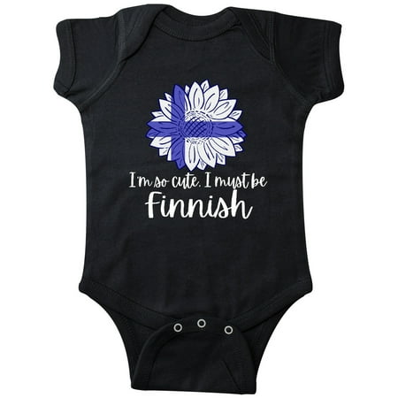 

Inktastic I m So Cute I Must be Finnish Sunflower Finland Flag Gift Baby Boy or Baby Girl Bodysuit