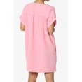 thumbnail image 2 of Robe Mini Babydoll en Gaze de Coton à Manches Courtes Col en V Décontractée pour Femmes, 2 of 7
