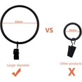 thumbnail image 4 of 14 Pack Strong Iron Metal Curtain Rings with Clips 2.5 Inch Diameter, Decorative Drapery Rustproof Curtain Rod Clip Ring, Durable Vintage Drapery Hooks with Clips (14PCS Black), 4 of 7