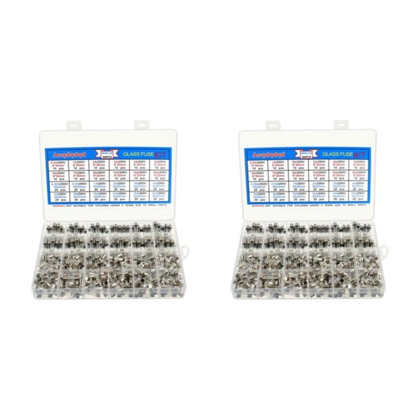 Sidaley Caja de fusibles de vidrio de soplado rápido asequible y duradera de 360 piezas para una protección confiable fácil de Solo un tipo 2piezas