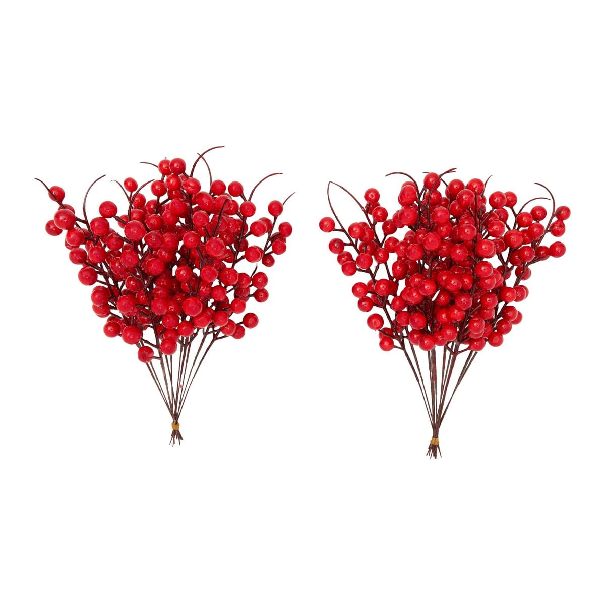 Autumn Office Home Decor Artificial Red Berry Spray Stem Of Faux Berries Leaves 