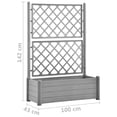 thumbnail image 2 of vidaXL 1 Piece Gray PP Garden Raised Bed with Trellis and Drainage Holes 39.4x16.9x55.9 Inches, 2 of 14