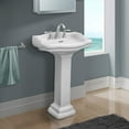 thumbnail image 4 of Fine Fixtures Roosevelt Pedestal Sink - 18 Inch Vitreous China Ceramic Pedestal Sink - 4 Inch Faucet Spread - Three Hole Sink in White, 4 of 4