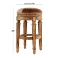 thumbnail image 3 of DecMode Brown Wood Rustic Bar Stool 29", 3 of 7