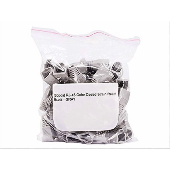 50 Pcs RJ-45 Bottes de Soulagement de Tension Codées par Couleur Gris