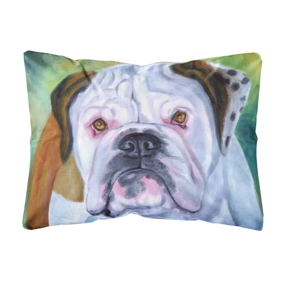 Carolines Treasures 7350PW1216 Miss English Bulldog Canvas Fabric Decorative Pillow, 12H x16W, multicolor