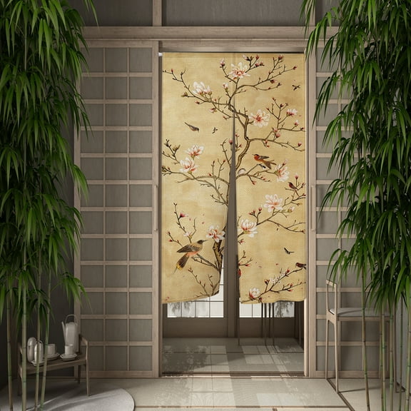 Noren Doorway Curtain Chinese Style Printed Window Treatment Door Tapestry for Home Decoration 33.5"x59"