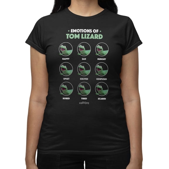 Disney Pixar Hoppers Emotion Of Tom Lizard Women's T-Shirt (Black, S-2XL)
