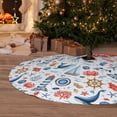 thumbnail image 6 of Yiaed Watercolor Nautical Print Christmas Tree Skirt , Tree SkirtsTree Mat for Christmas Winter Holiday Indoor Decorations-48", 6 of 7