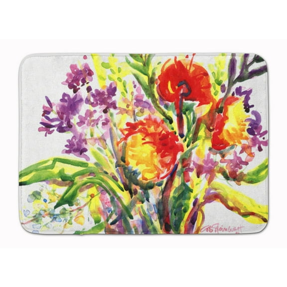 Carolines Treasures 6042RUG Flower Machine Washable Memory Foam Mat 19 X 27" multicolor