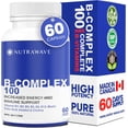 thumbnail image 1 of Nutrawave B-Complex 100 High Potency – Energy & Metabolism Support, Full B1–B12 + Biotin & Folate, 60 Vegan Capsules, Non-GMO, Gluten-Free, Made in Canada, 1 of 11