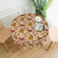 thumbnail image 2 of Christmas Round Tablecloth 70 Inch Gingerbread Man Candy Cane Snowflake Table Cloth Xmas Winter Holiday Table Covers Polyester Indoor Outdoor Tablecloths for Kitchen Dining Party, 2 of 7