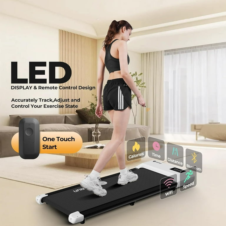 2.5Hp Walking Pad 35.5 15.5 Walking Area 0.6 3.8 mph Under Desk Treadmill 265 lb Treadmill with Remote Control LED Display Quiet Compact Small