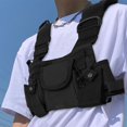 thumbnail image 4 of Radios de bolsillo Arnés de radio para el pecho Paquete facial Estuche para chaleco Estuche de transporte para aparejos Radio bidireccional Walkie Talkie aplicada a UV-5R negro, 4 of 5