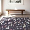 thumbnail image 2 of HOMERRY Washable 9' x 12' Area Rug for Living Room Farmhouse Modern Butterfly Pattern Black Rug Non Slip Large Indoor Carpet, 2 of 6