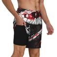 thumbnail image 2 of Naloa Fierce Red Viper Graphic Art Print Men Swim Trunks with Compression Liner ,Board Shorts,Men's Swim Shorts with Drawstring and Elastic Waistband-Medium, 2 of 6