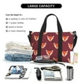 thumbnail image 4 of Travel Duffle Bag Fox Print Burgundy Travel Tote Bags Carry on Luggage Waterproof Weekender Bags with Top Handle Adjustable Shoulde Strap for Travel Gym, 4 of 5