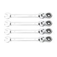 thumbnail image 2 of Spline Ratcheting Wrench,4 Pcs Metric Swivel Garage Metric Tool Double End Ratcheting Wrench Meticulously Designed, 2 of 14