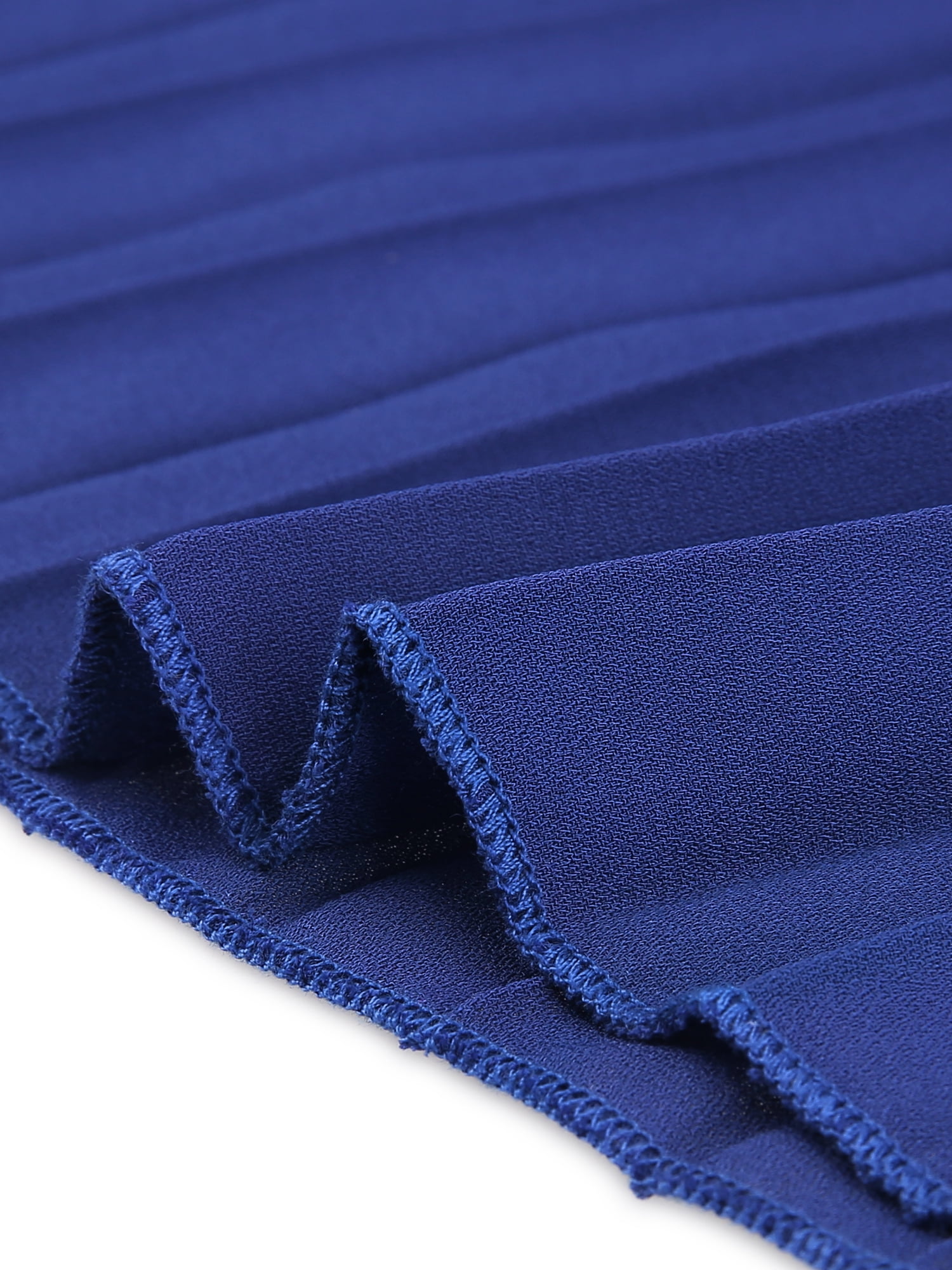 DARING DIVA Work Shirt Long Sleeve Pleated Midi Dress L Royal Blue