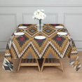 thumbnail image 3 of Brown Geometric Triangle Diamond Pattern Square Tablecloth,Waterproof Square Table Cover,Wipeable Spillproof Washable Table Cover for Home Kitchen Party Decor 52"x52"(132x132cm), 3 of 6