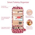 thumbnail image 4 of Fintie Portable Toiletry Cosmetic Travel Bag, Large Water Resistant Hanging Makeup Organizer Storage Pouch Case for Women Girls (Leopard Pink), 4 of 9