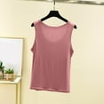 thumbnail image 4 of Fanxing Womens Tank Tops with Built in Bra Sleeveless U Neck Camis Summer Tees Pink,L, 4 of 8