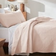 thumbnail image 2 of Sleep Zone Ultrasonic Scroll Quilt Set Full/Queen, Soft Lightweight Bedspread, Reversible All-Season Coverlet, 1 Quilt + 2 Pillow Shams (Rose Pink, Full/Queen), 2 of 8