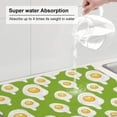thumbnail image 2 of Dish Drying Mat, Cute Fried Egg Green Absorbent Microfiber Kitchen Mat, Heat Resistant Drying Mat Kitchen Counter for Dishes, Utensils, Pots, Pans, Drainer Mats 18x24in, 2 of 7