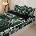 thumbnail image 3 of Erosebridal Country Wildlife Pattern Zipper Full Size Comforter Sets with Fitted Sheet and 2 Pillowcases,Lumberjack Plaid Print Zipper Bedding Set,Black Green,Black Reversible, 3 of 6