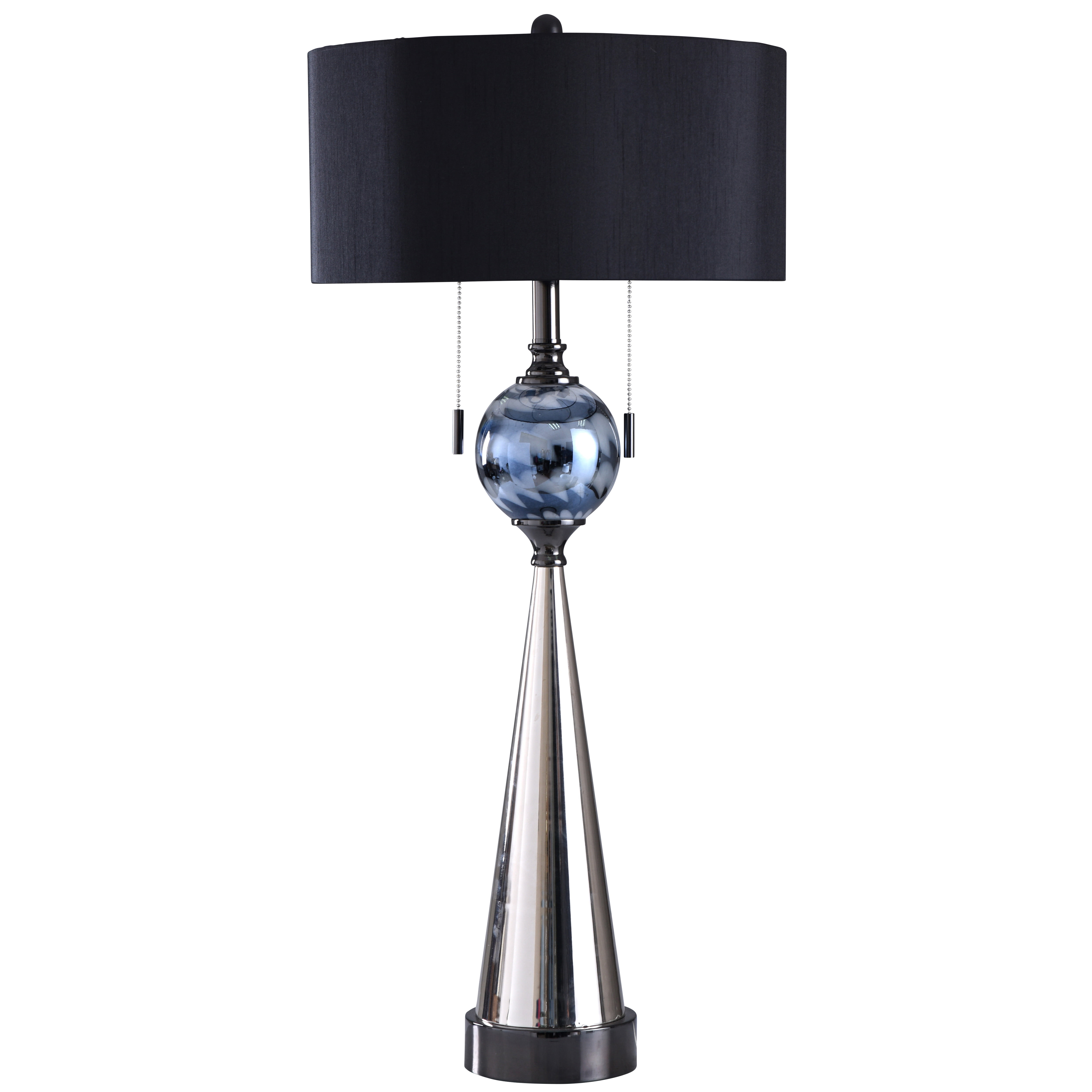 Adira Table Lamp Black Shade Silver, Modern Black And Silver Table Lamps