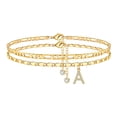 thumbnail image 1 of Pulsera Ursteel Ankle chapada en oro de 14 quilates, ajustable 21,5 cm, 1 of 6