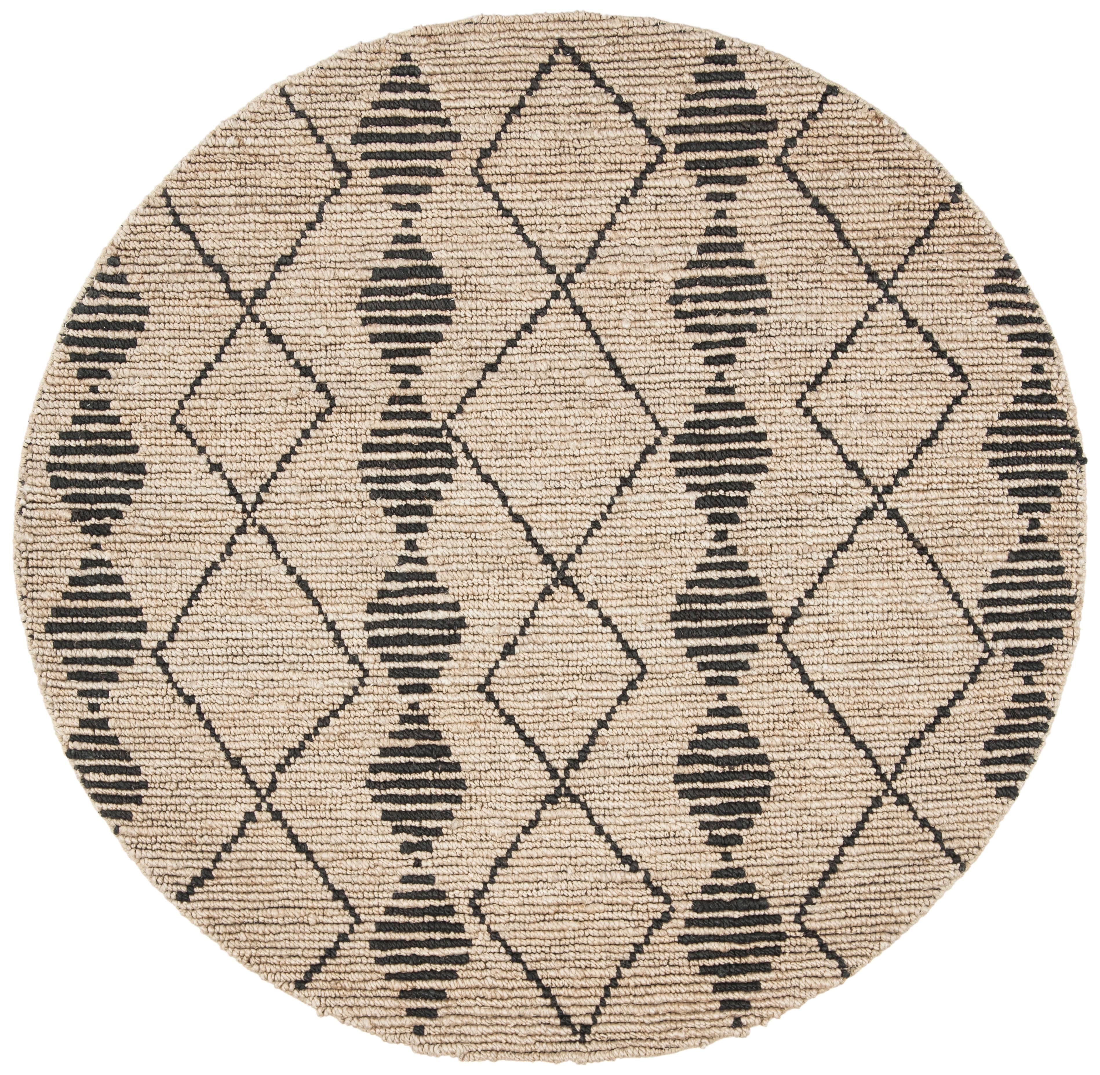 SAFAVIEH Bohemian Corie Geometric Area Rug, Beige/Black, 6' x 6' Round