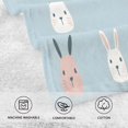 thumbnail image 5 of Yayeee 2 Pack Hand Towels for Bathroom 100% Cotton 16" x 28" Soft Absorbent Kitchen Towel, Blue Rabbits, 5 of 7