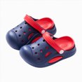 thumbnail image 5 of KPOPLK Slides Sandals for Kids,Girls Shower Shoes,Boys Cloud Slides Non slip Quick Dry Bedroom Shoes Indoor Outdoor Open Toe Spa Bath Pool Gym House Casual House Slippers Size 4.5,Navy, 5 of 5
