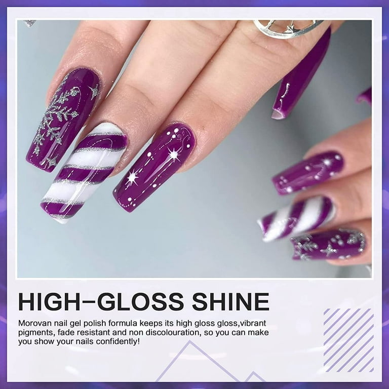 green and purple nail designs