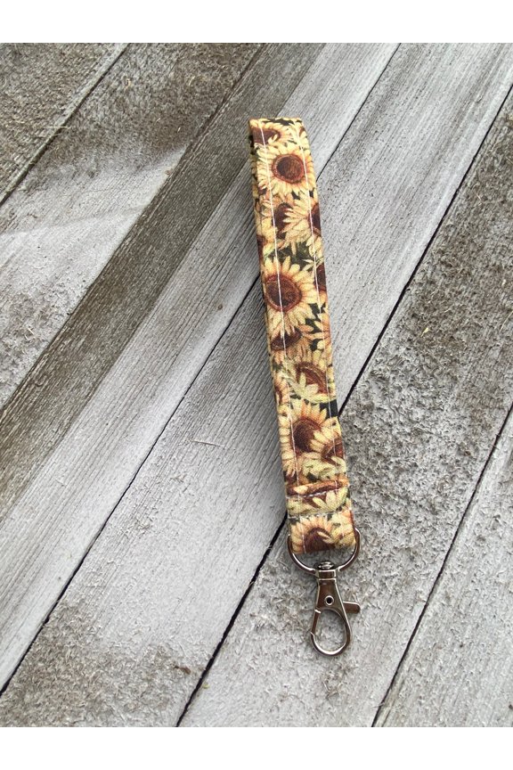 Sunflower Wristlet key chain Gift