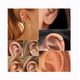 thumbnail image 5 of 7 Clips D Oreja Aretes Trepadore Aretes Largos Dorado, 5 of 5