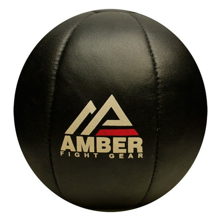 Amber Fight Gear Leather Medicine Ball for Strength & Conditioning, Plyometric & Core Training, Cardio Workouts for Muscle Building, Squats, Lunges, Partner Training (Best Squat Workout For Strength)