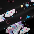 thumbnail image 5 of Erosebridal Colorful Cute Unicorn Rainbow Black Out Curtains，Multicolor Loves Stars Curtains Pack of 2 (42x63 Each) For Kids Girls, 5 of 7