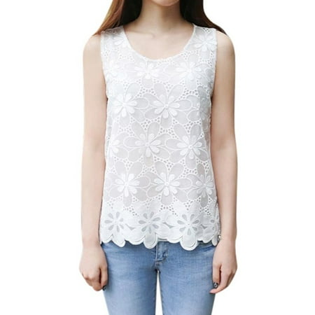 - EFINNY Womens Summer Lace Hollow Floral Vest