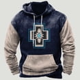 thumbnail image 4 of Sudadera vintage con capucha étnica azteca con bloques de color 3D, sudadera holgada para hombre y mujer, sudadera con capucha para vacaciones para niños, abrigo de manga larga, ropa para hombre, 4 of 4